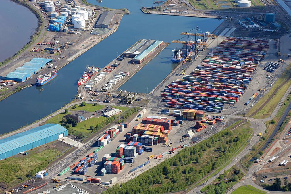 Aerial image of Grangemouth Container Terminal