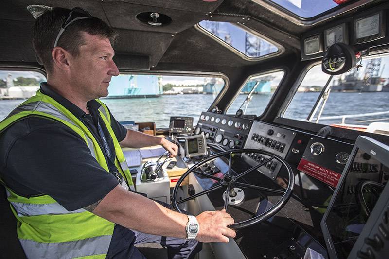 a Coxswain driving a pilot boat at Forth Ports Dundee